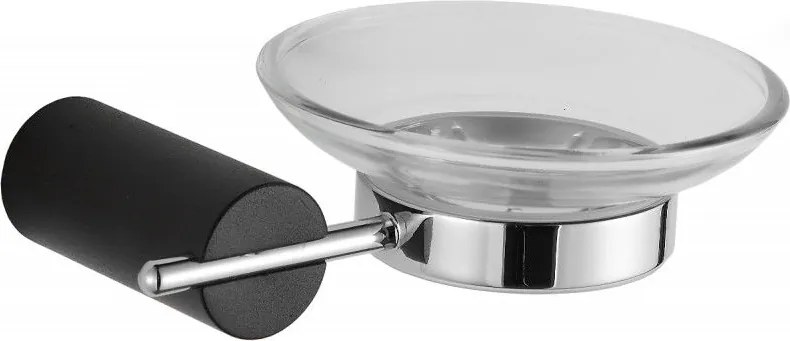 Mexen Aron miska na mydlo, čierna/chrómová - 7088139-07