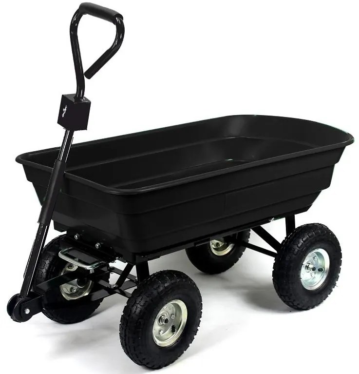 Záhradný dvojfunkčný vozík čierny