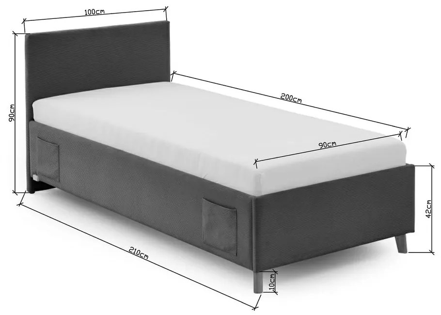 Ružová detská posteľ s úložným priestorom 90x200 cm Cool – Meise Möbel