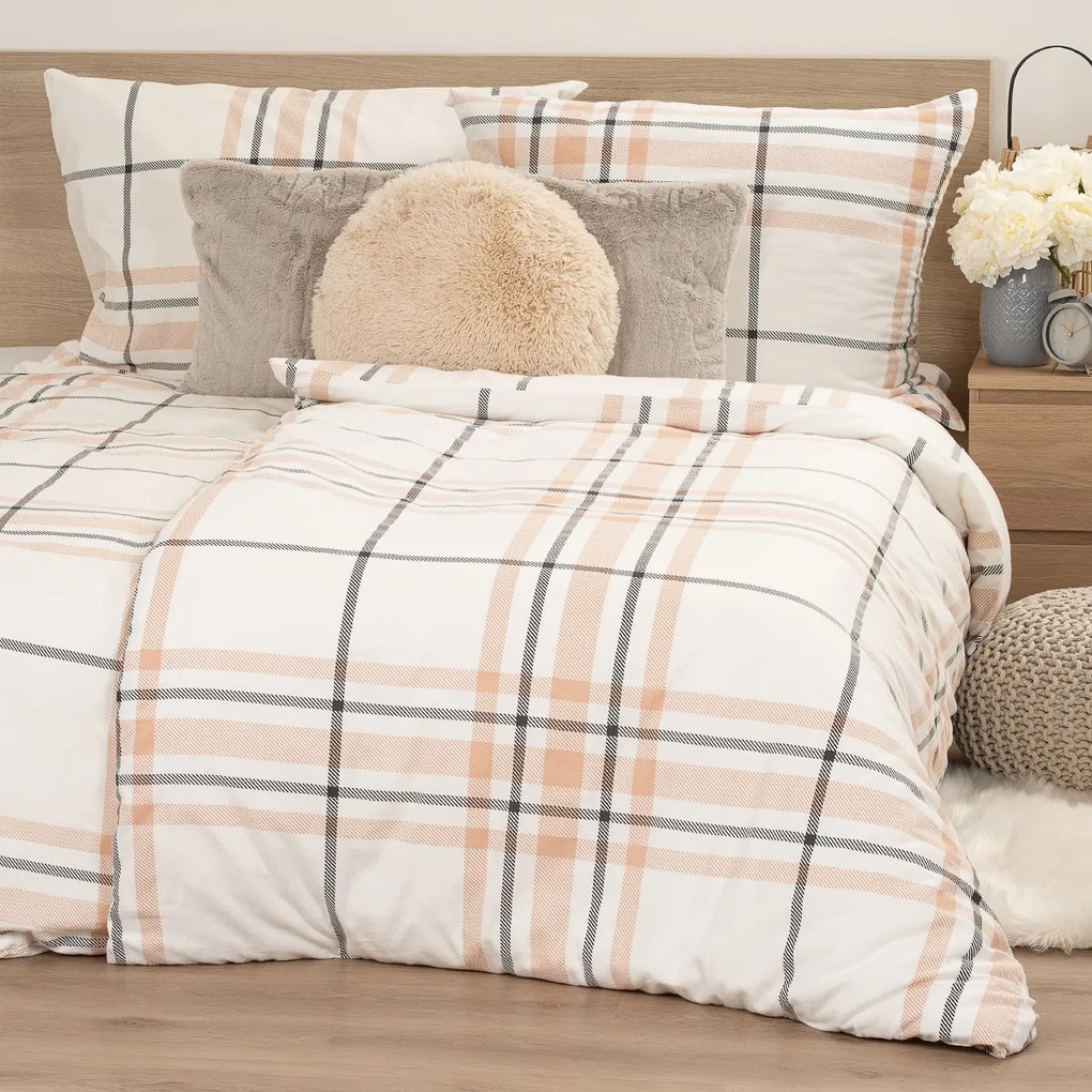 4Home Flanelové obliečky Elegant Plaid, 140 x 220 cm, 70 x 90 cm