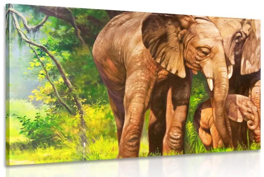 Obraz slonia rodinka Varianta: 60x40