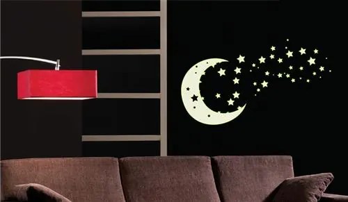Samolepky na stenu, rozmer 50 x 70 cm, mesiac a hvezdy VCS107, IMPOL TRADE