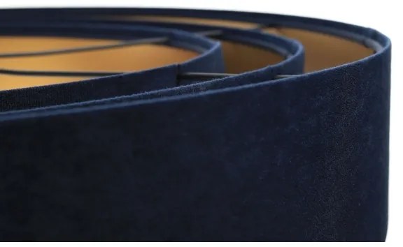 Luster na lanku TRINITI 1xE27/60W/230V modrá/zlatá