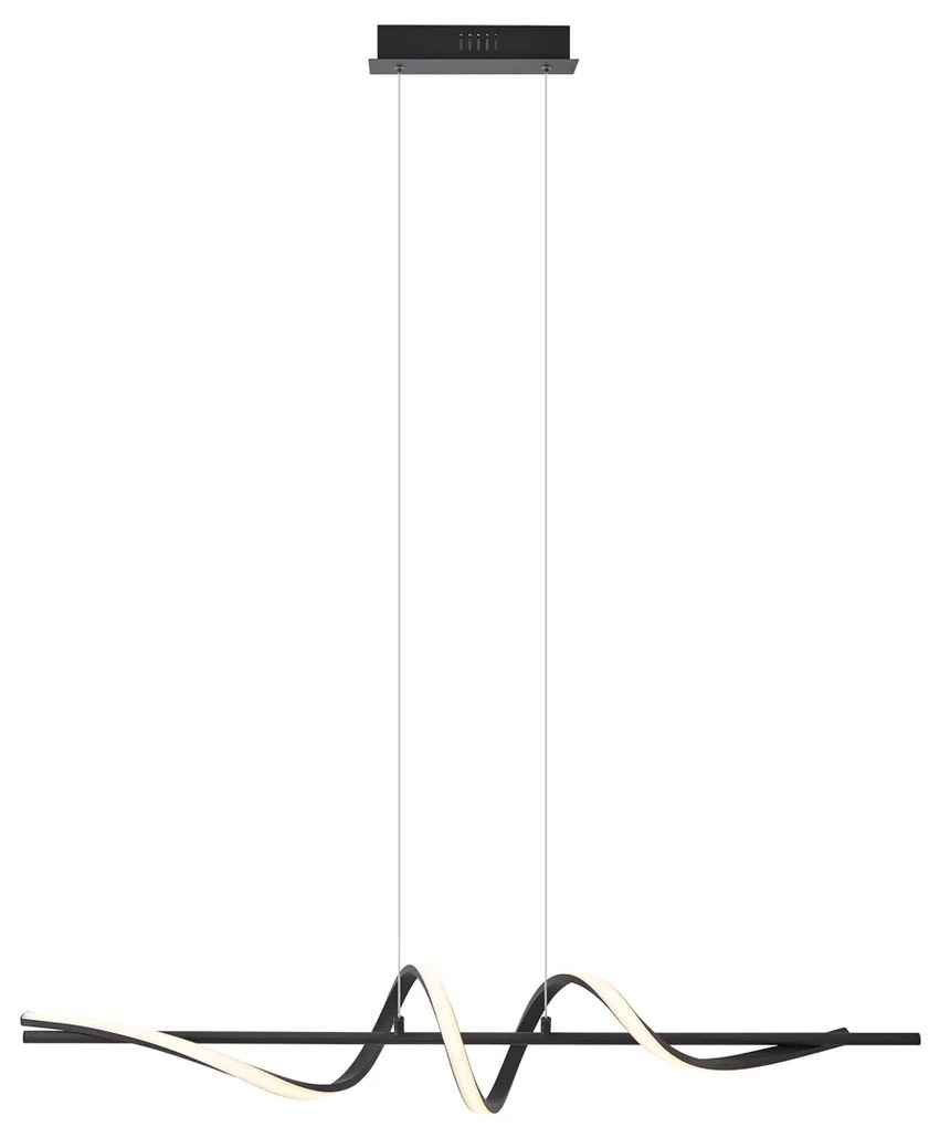 Dizajnové závesné svietidlo čierne 110 cm vrátane LED 3-stupňové stmievateľné - Wokkel