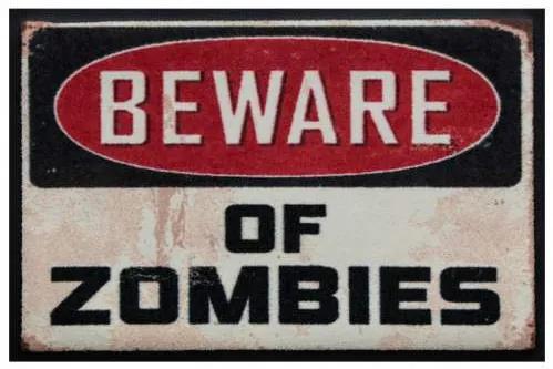 Sviatočná premium rohožka - beware of zombies (Vyberte veľkosť: 60*40 cm)