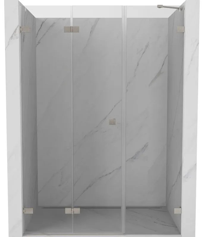 Mexen Lunar-F, skladacie ľavé sprchové dvere 110 cm, 8mm číre sklo, oceľový profil, 836S-110-050-97-00-L