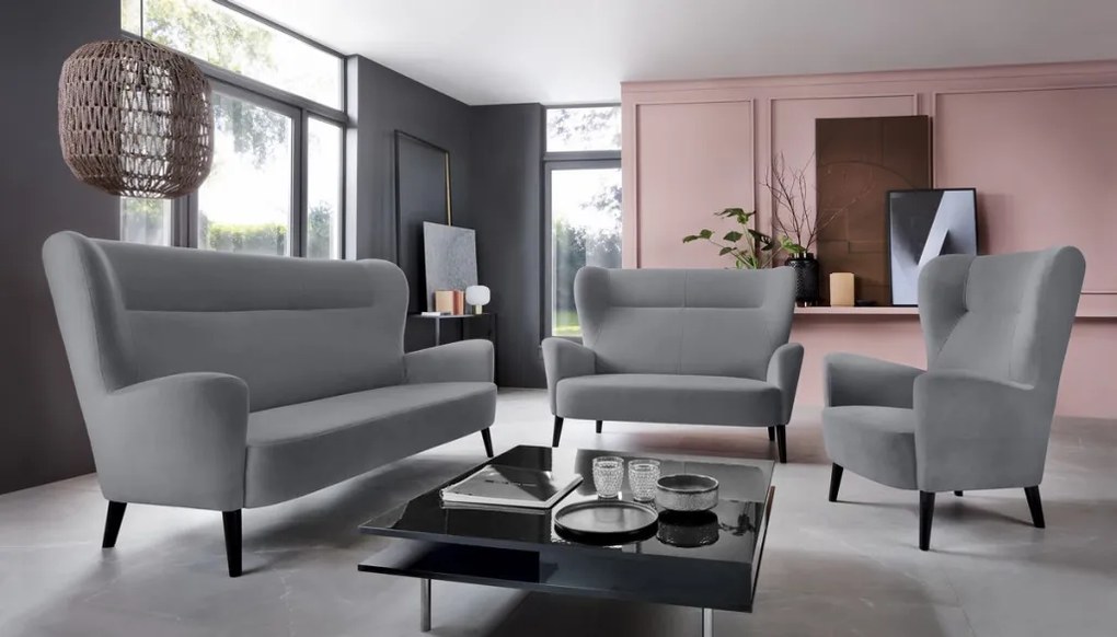 Trojmiestna pohovka Next, šedá látka