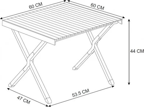 MI Kempingový stolík DREVO 60