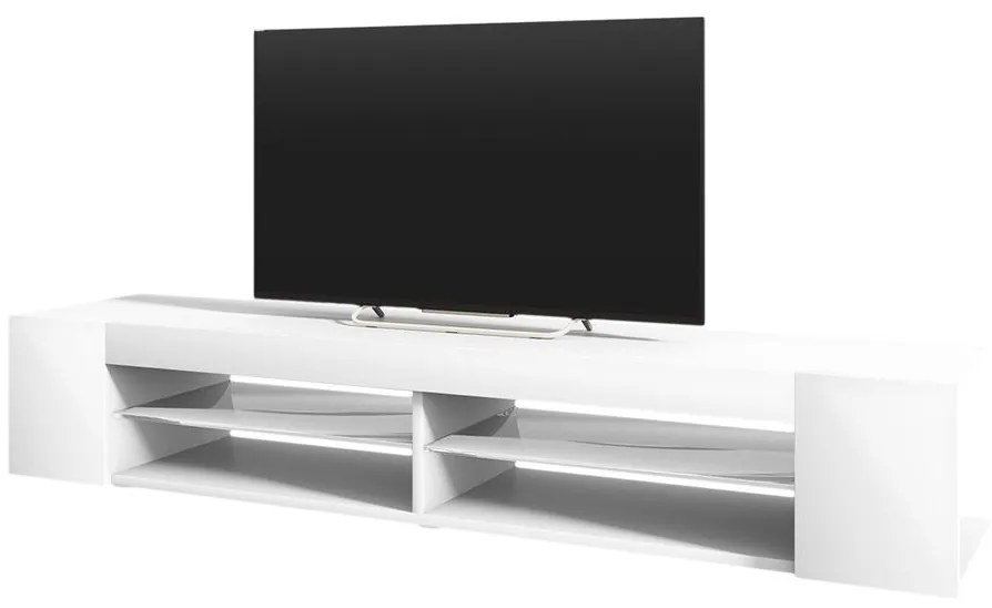 TV skrinka/stolík Monty 180 (s osvetlením) (biela). Akcia -19%. Vlastná spoľahlivá doprava až k Vám domov. 1098623