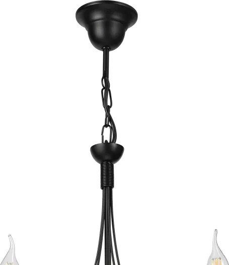 Luster na reťazi ANTON 5xE14/15W/230V čierny
