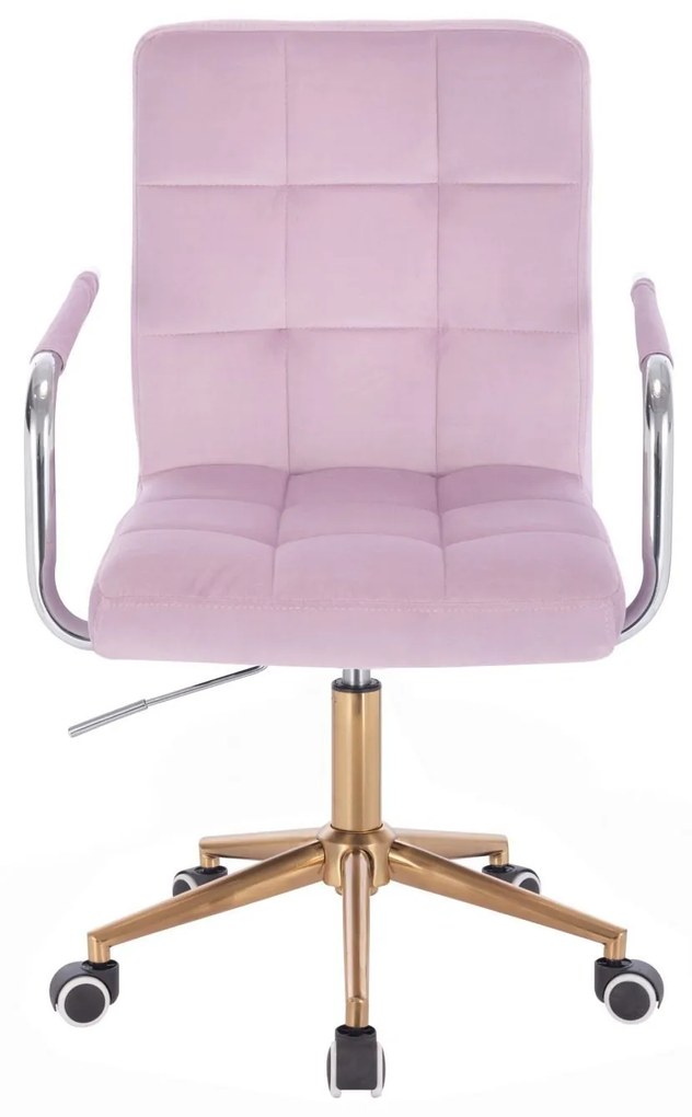 LuxuryForm DESIGN Stolička VERONA VELUR na zlatej podstave s kolieskami - levanduľa