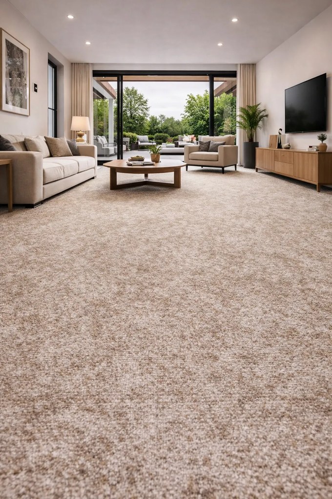 Spoltex, Metrážny koberec Milano 34 béžový, na mieru, šíře 4m,5m, béžová, filc, detská izba