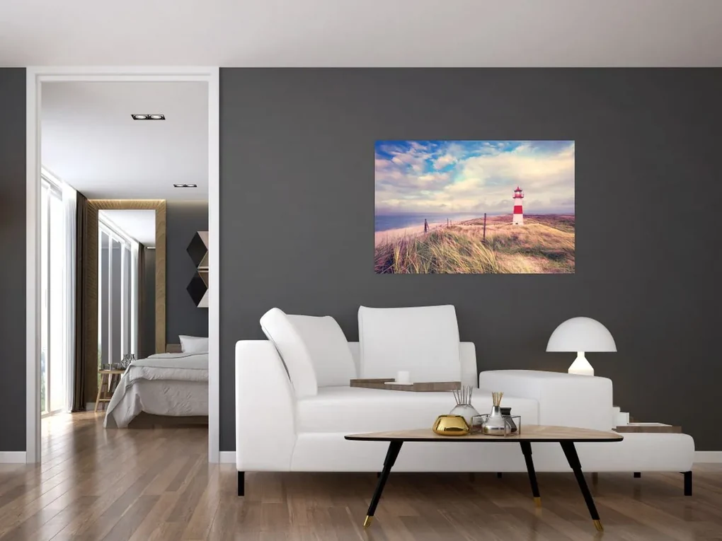 Obraz - Červený maják (90x60 cm)
