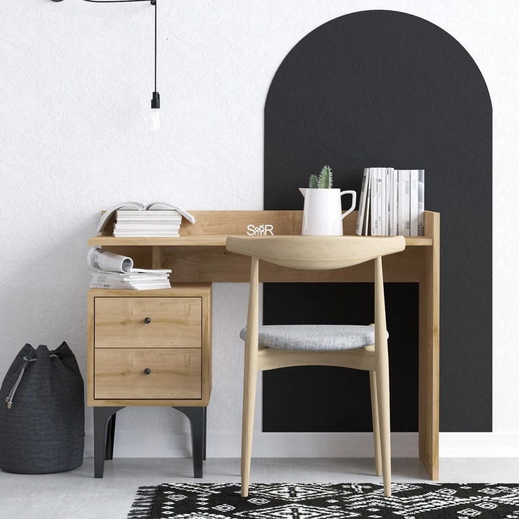Písací stôl PUUK so zásuvkou dubový