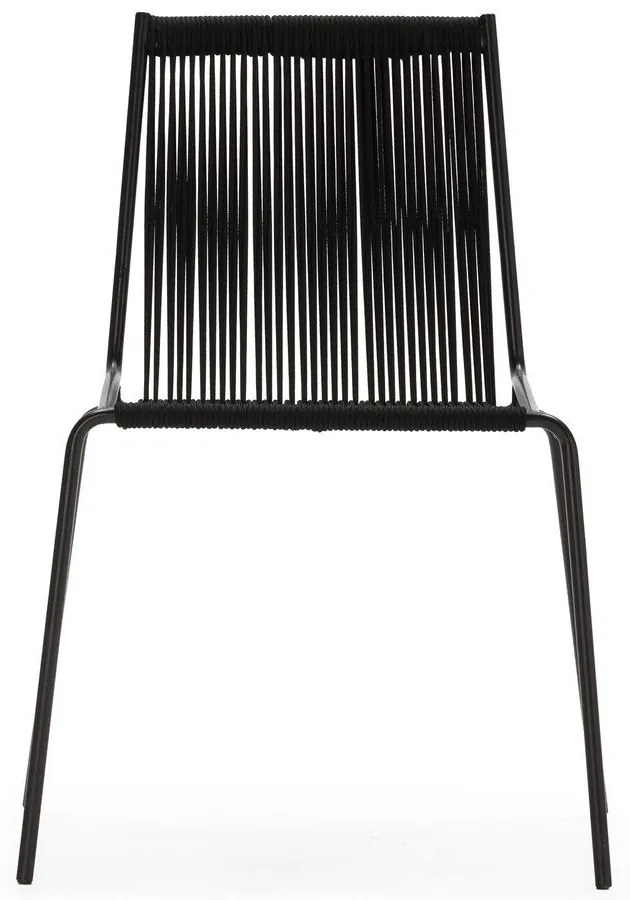 Čierne kovové stohovateľné jedálenské stoličky v súprave 2 ks Emily – Marckeric