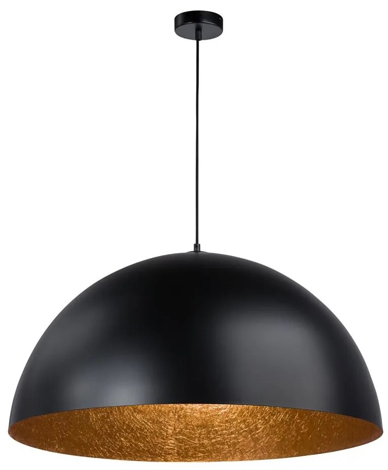 Luster na lanku SFERA 1xE27/60W/230V pr. 50 cm čierna/medená