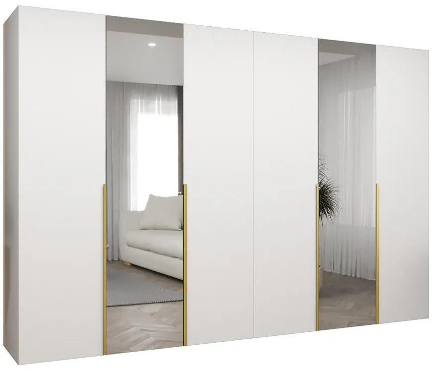Skriňa Alicante II 300 biela/zlatá