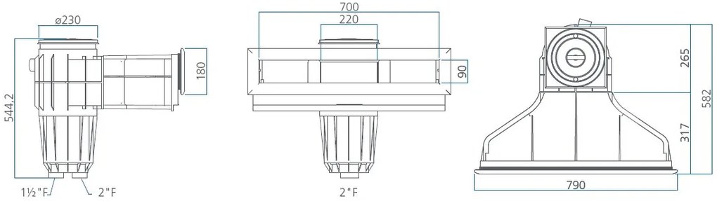 Bazénový skimmer EXTRA 70 cm