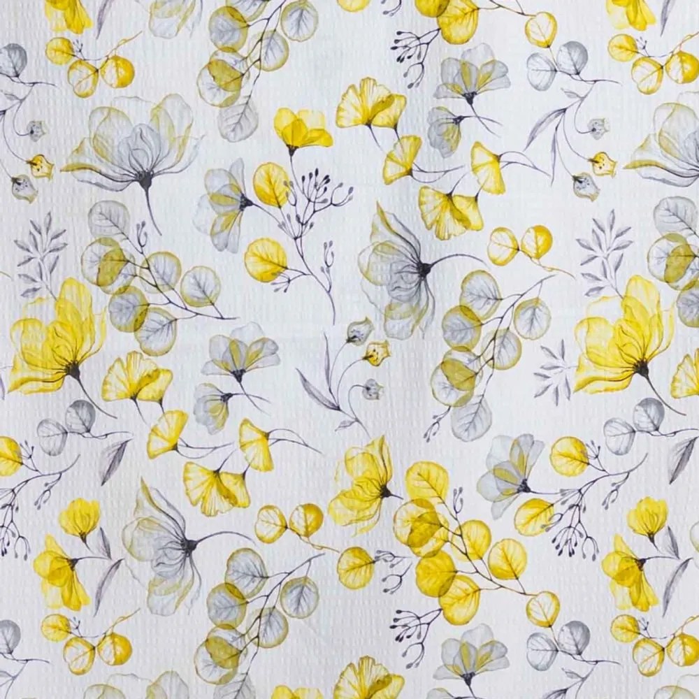 Polášek Krepové obliečky Lístky - Žltá | 140 x 220 cm / 70 x 90 cm