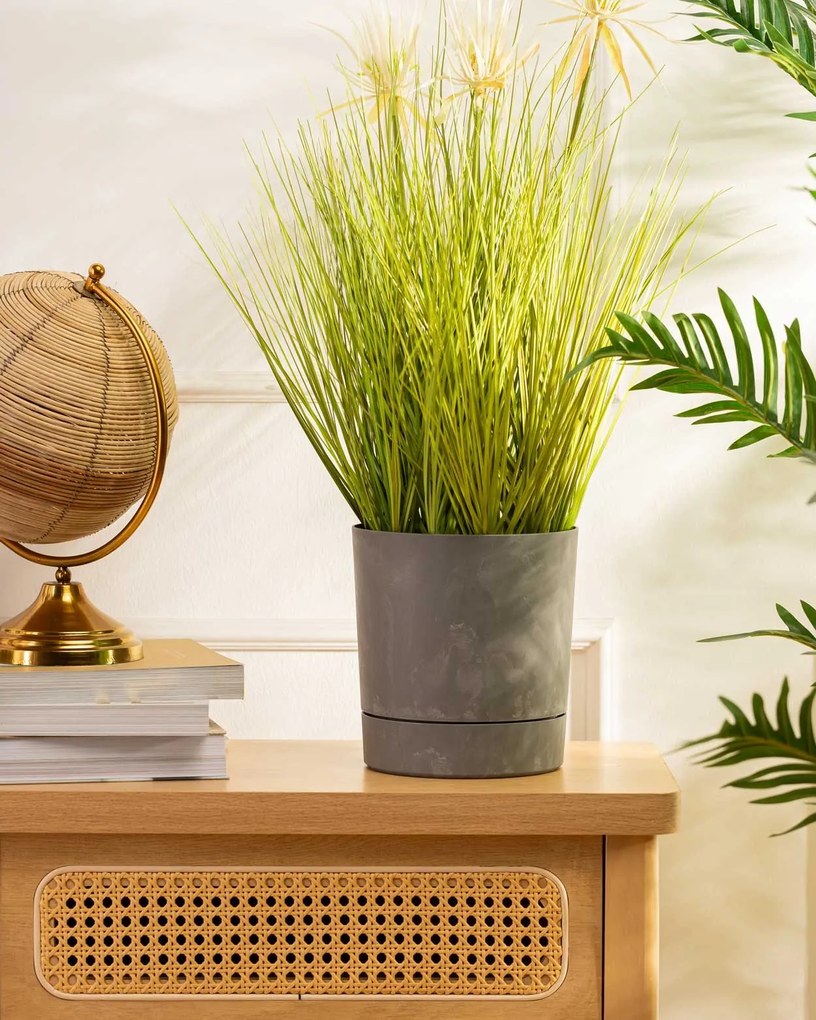 Květináč s podmiskou AZALEA 35 cm šedý beton