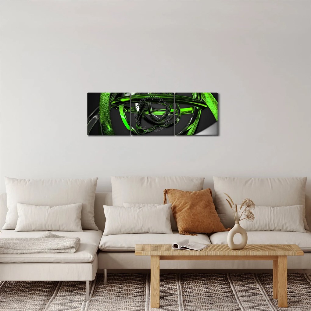 Obraz abstrakcie (s hodinami) (90x30 cm)