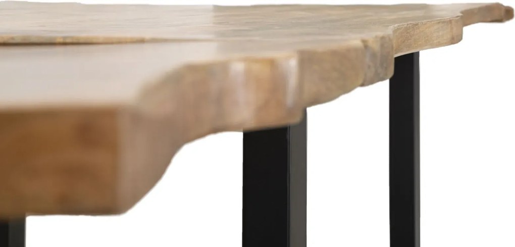 Jedálenský rozkladací stôl Edge 180/280 cm z masívu hnedý/čierny
