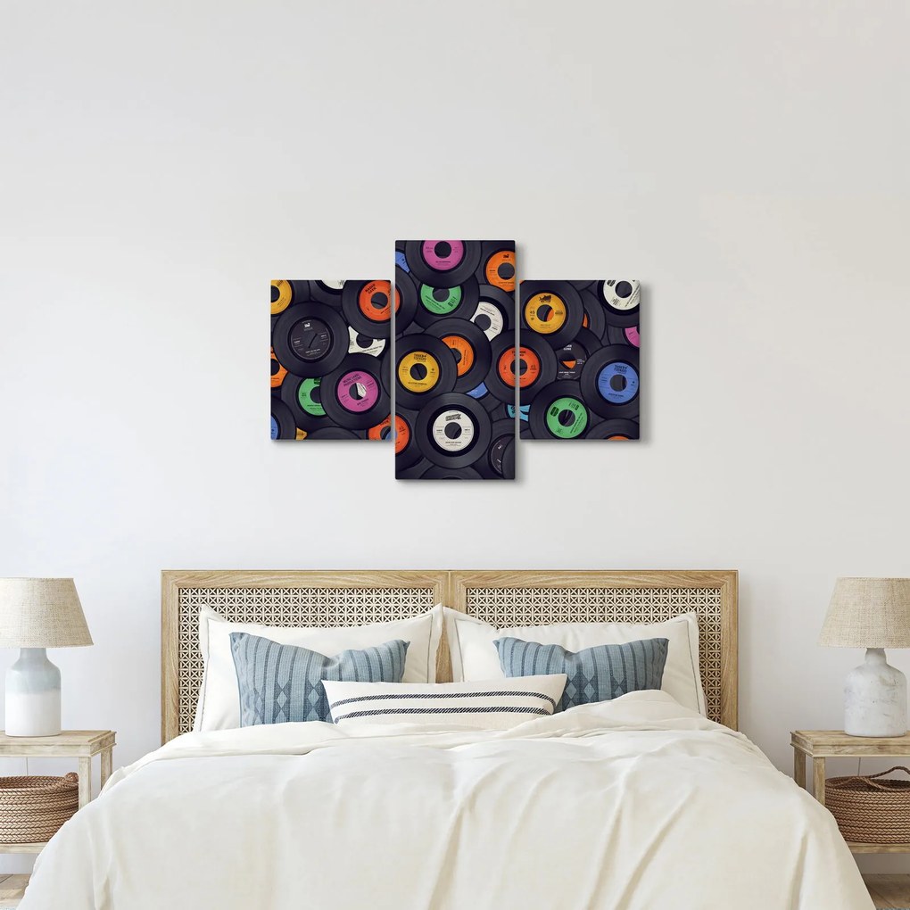 Obraz - Hudobné gramofónové platne (90x60 cm)