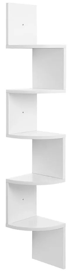 Rohová nástenná polica SNAKE biela