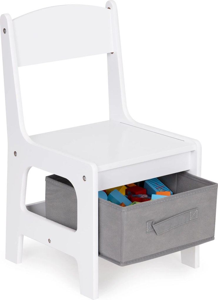 Detský set: stolík s obojstrannou tabuľou + 2 stoličky ECOTOYS (MDF, úložný priestor)