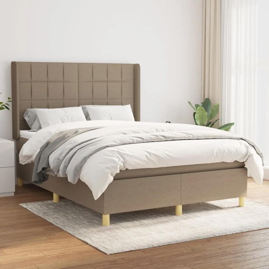Boxspring posteľ s matracom sivohnedý 140x190 cm látka 3131989