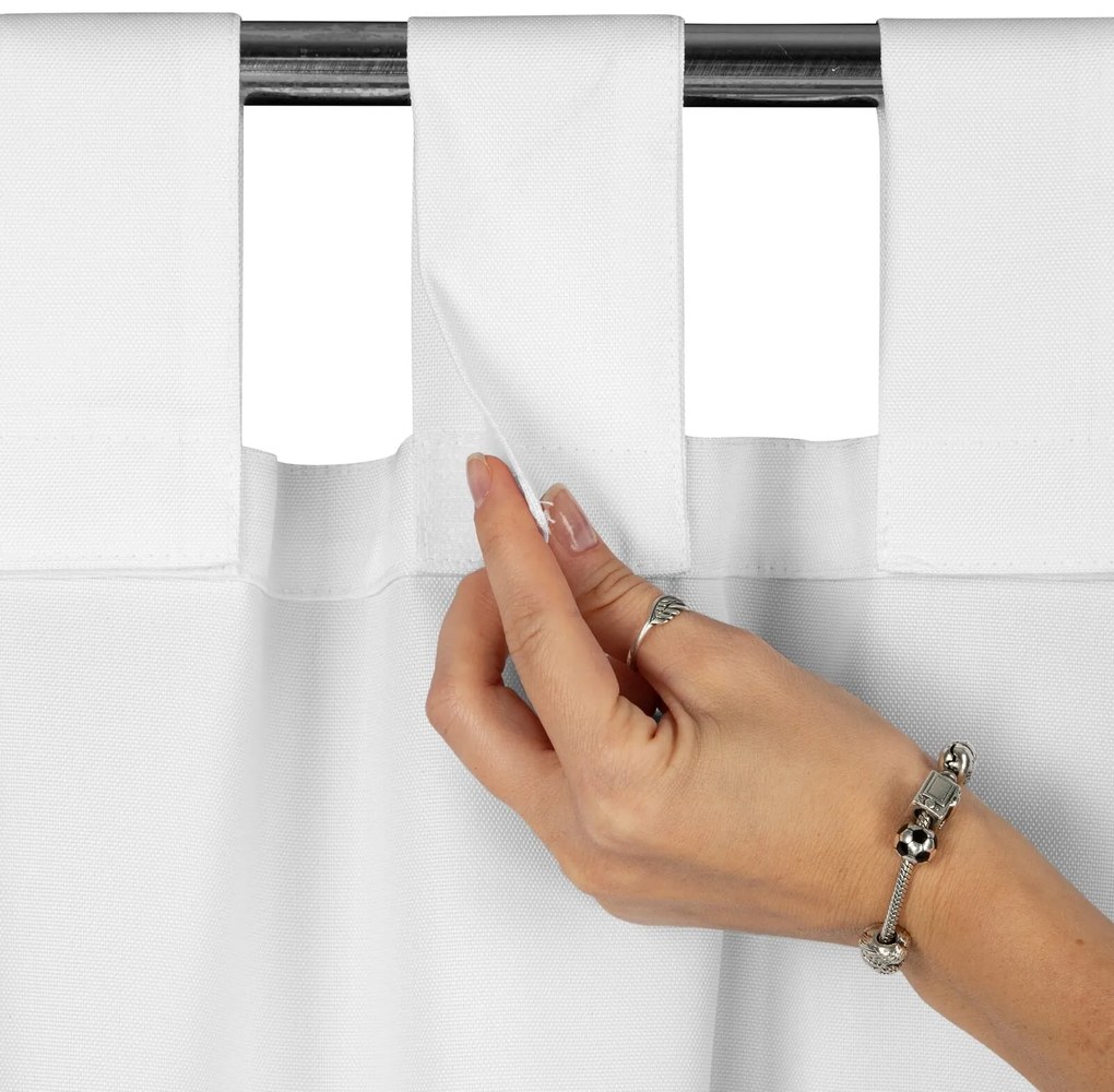 ZÁHRADNÝ VODEODOLNÝ ZÁVES NA PÚTKACH GARDEN 155X240 CM BIELA