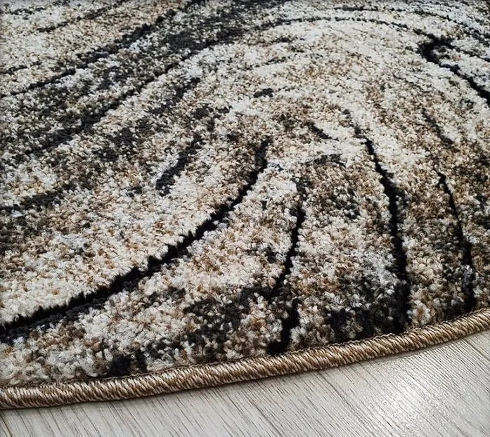 Okrúhly koberec Loft 260 vzor dreva – hnedý, 160x160 cm