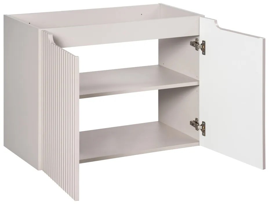 Závěsná skříňka pod umyvadlo Nova Cashmere I s deskou 80 cm kašmír/bílá