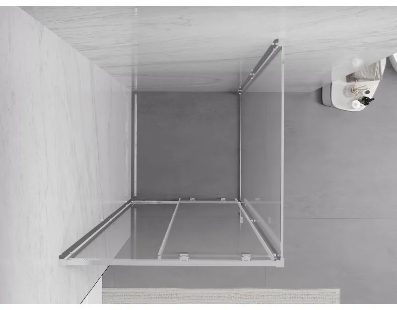 Mexen Exo, sprchovací kút s posuvnými dverami 95 x 95 cm, 6mm číre sklo, chrómový profil, 8151-095-095-01-00