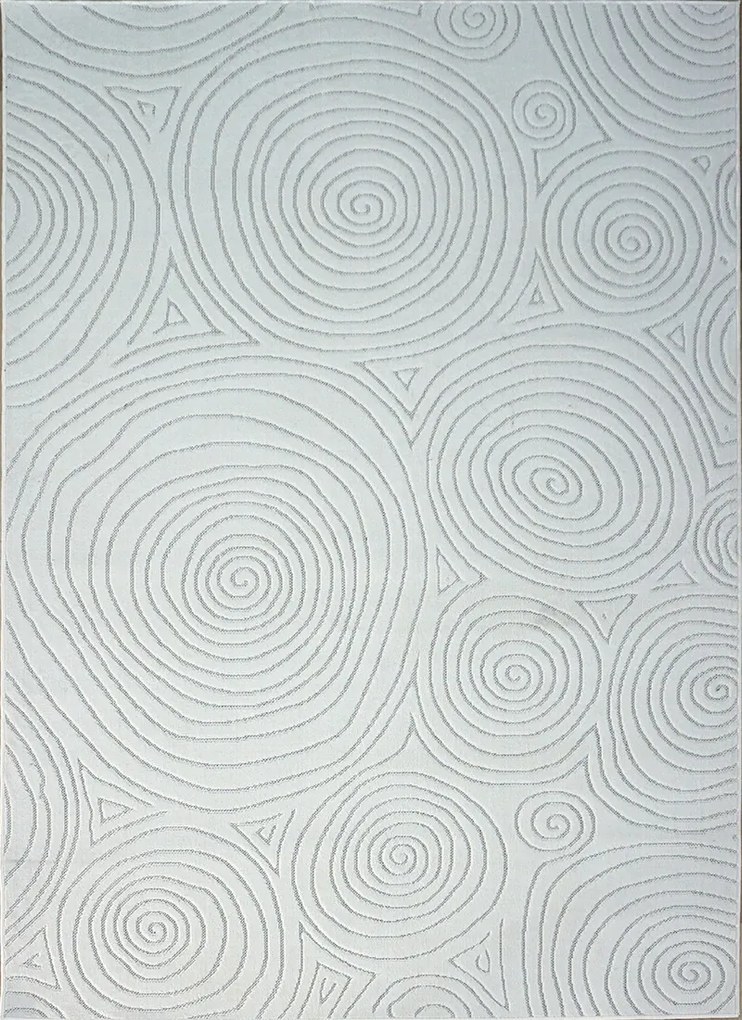 BE Koberec Kolekcia Zen Garden 2404 WHITE – biely obdĺžnikový Rozmer: 140x190 cm