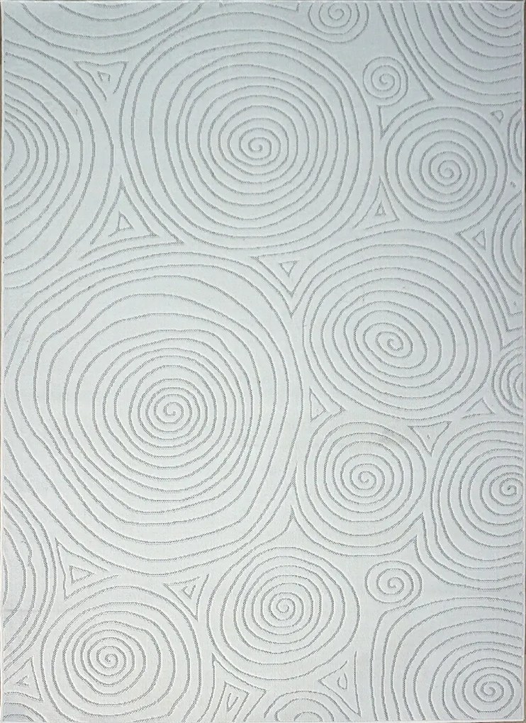 BE Koberec Kolekcia Zen Garden 2404 WHITE – biely obdĺžnikový Rozmer: 80x150 cm