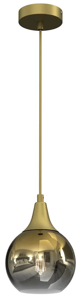 Závesné svietidlo Monte, 1x zlaté sklenené tienidlo, (fi 15cm), g
