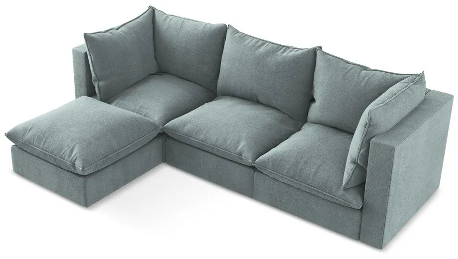 Modrá rohová pohovka (ľavý roh/s leňoškou) Manao – Makamii