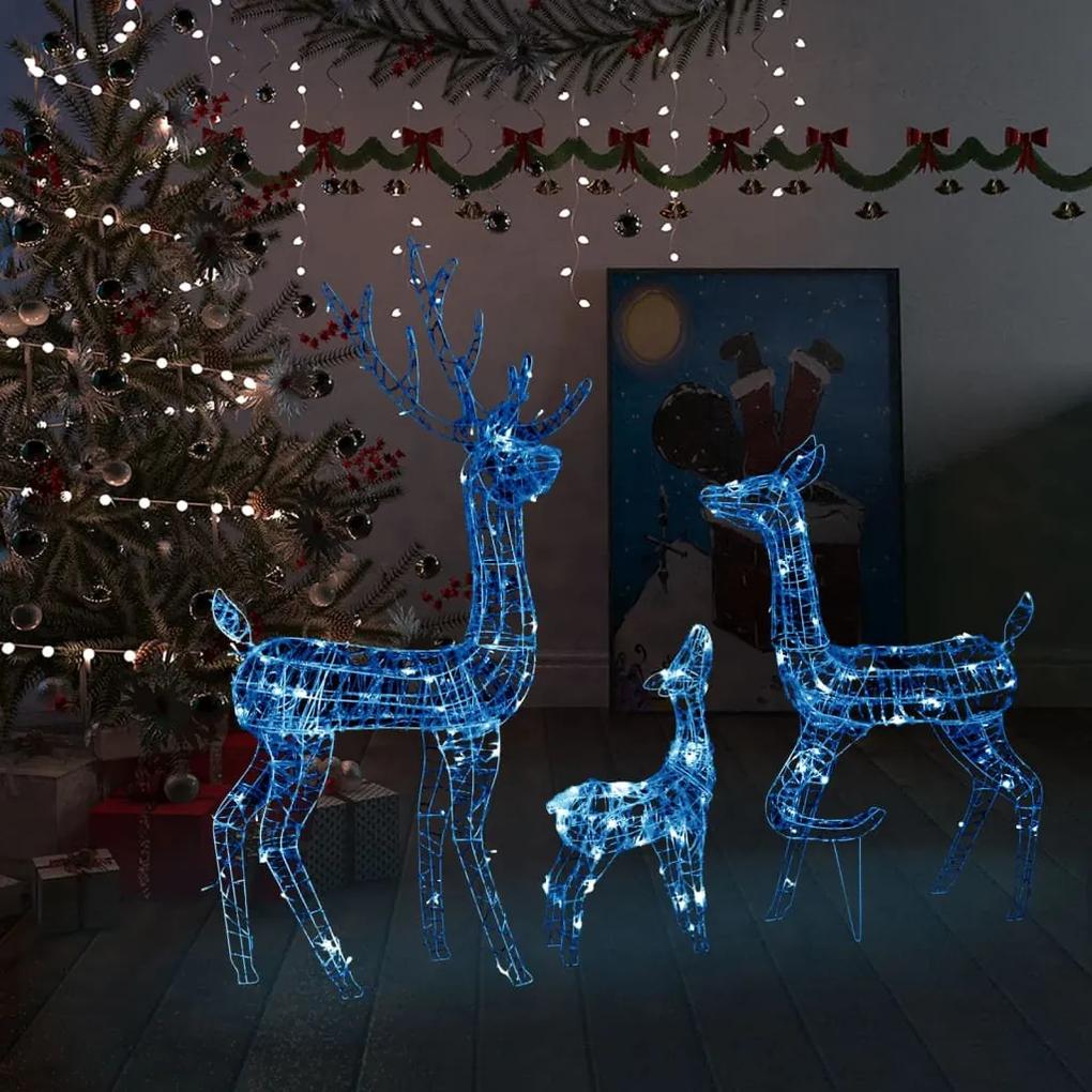 Akrylová sobia rodinka vianočná dekorácia 300 LED modrá 329795