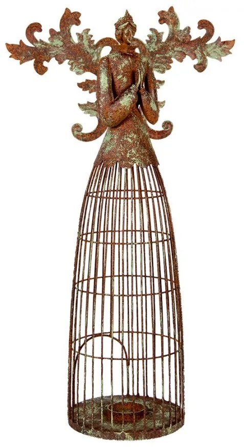 Candle Holder Angel 29x17x58 Cm Brown Metal Tea-Light Holder - 29*17*58 cm