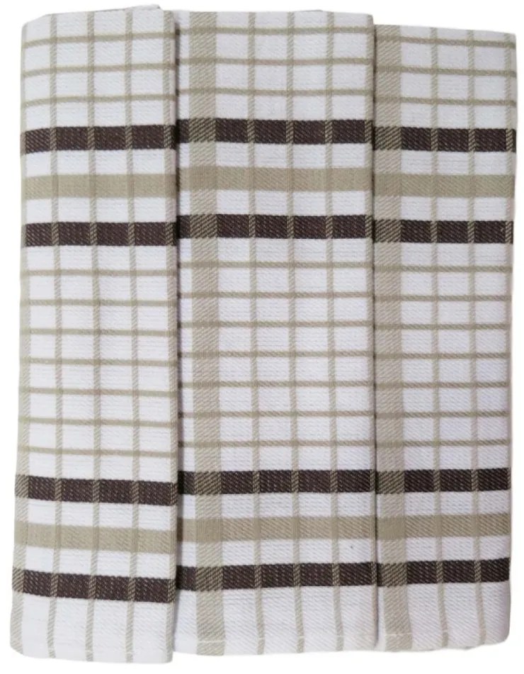 Polášek Károvaná utierka Egypt – 3 ks - č. 19 | Biela / červená