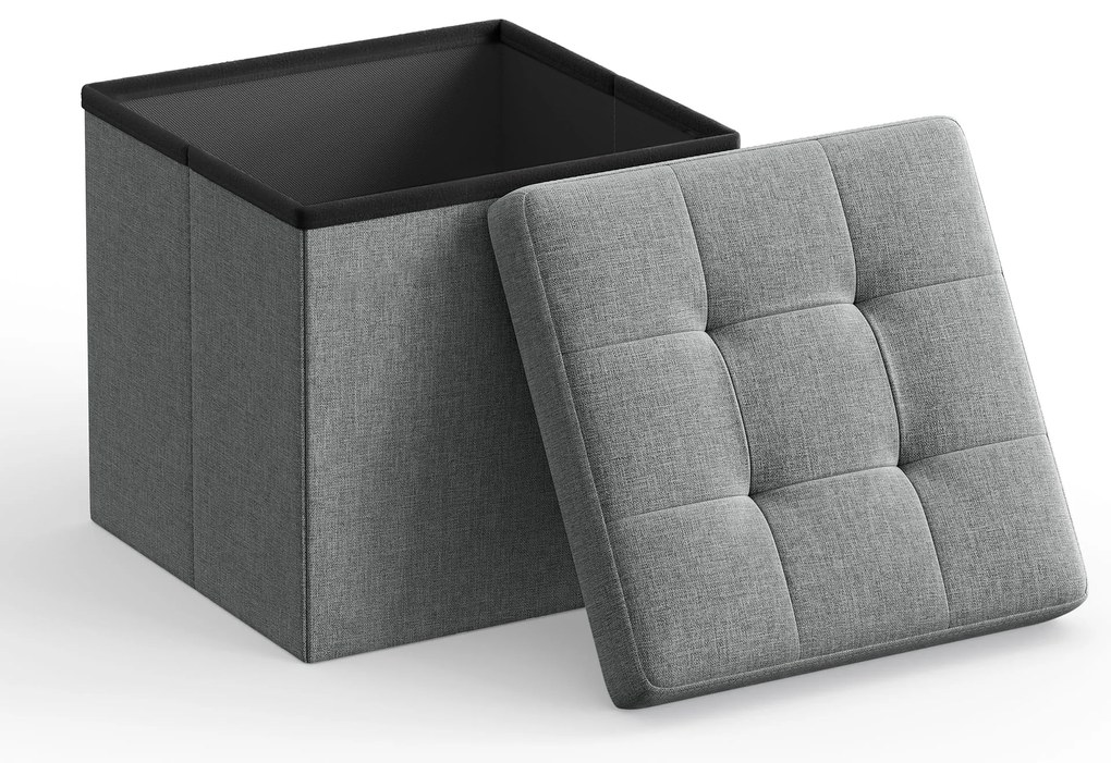 Taburet s úložným priestorom OTTOMAN 30x30 cm, sivý