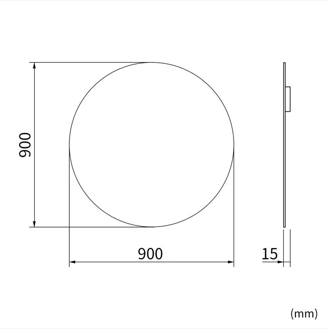 Erga Round, okrúhle zrkadlo 90cm, ERG-V01-ROUND-9090-CL