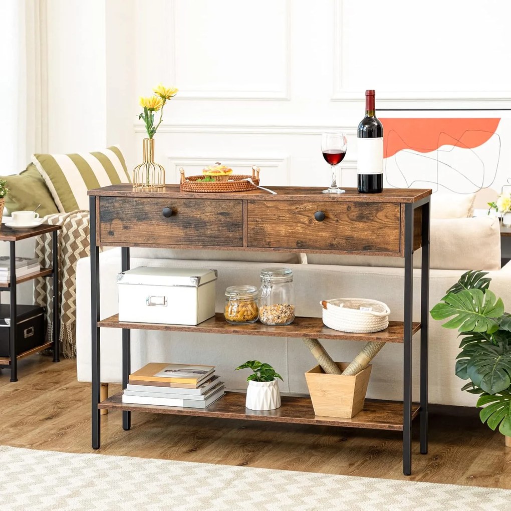 Konferenčný stolík Vasagle Ebis hnedý/čierny