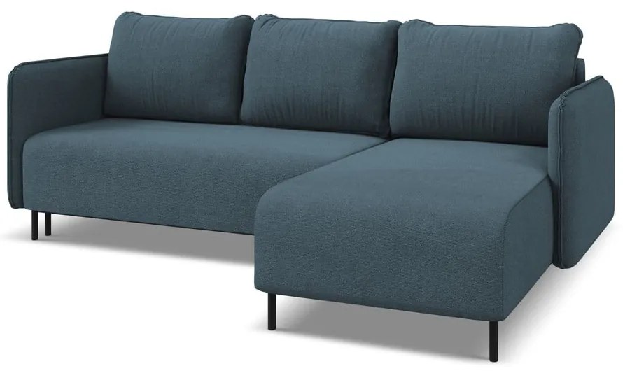 Modrá rozkladacia/s úložným priestorom rohová pohovka (pravý roh) Luana – Makamii