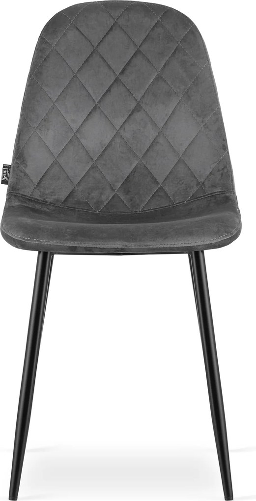 AKCE Tmavo sivá zamatová stolička ASTI s čiernymi nohami II. akosť