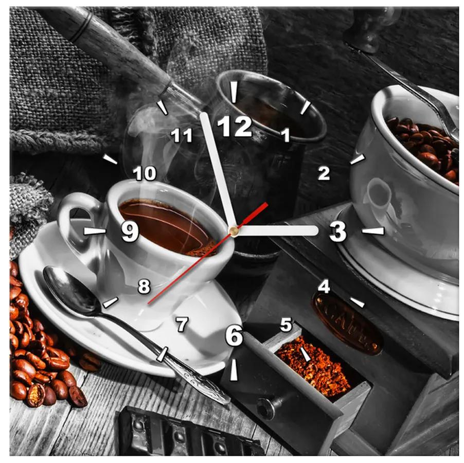 Gario Obraz s hodinami Káva arabica Rozmery: 60 x 40 cm