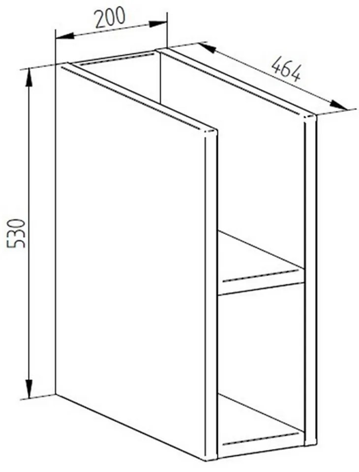 Mereo, Mereo Aira, kúpeľňová skrinka 20 cm, spodná, Multidecor, Čierna Supermat, MER-CN797SCIPM