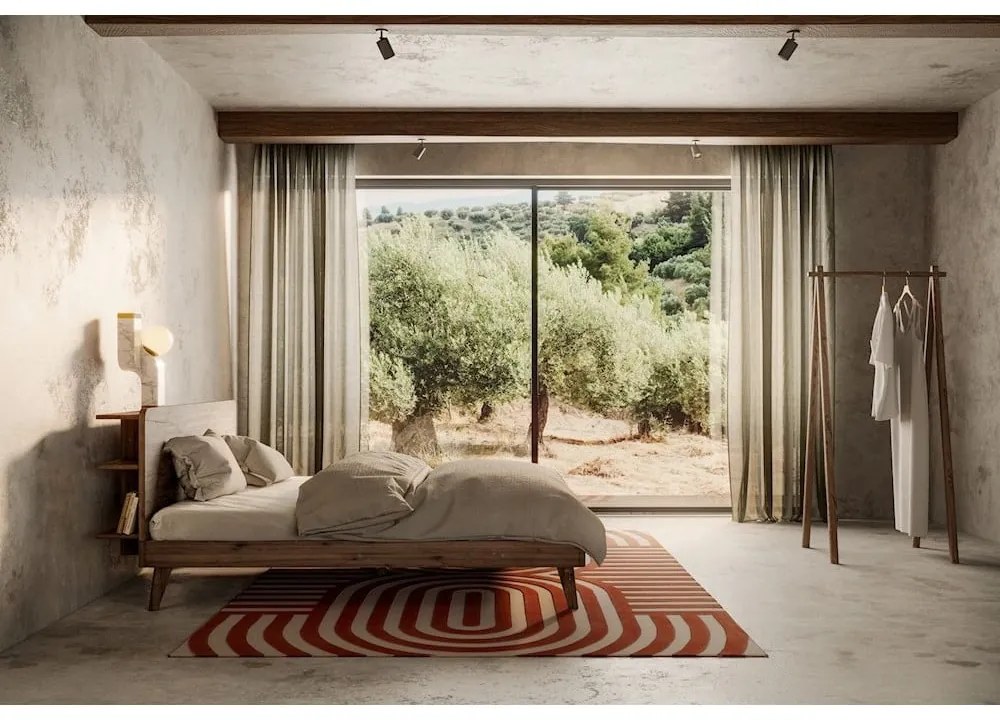 Hnedá dvojlôžková posteľ z borovicového dreva s roštom 140x200 cm Retreat – Karup Design