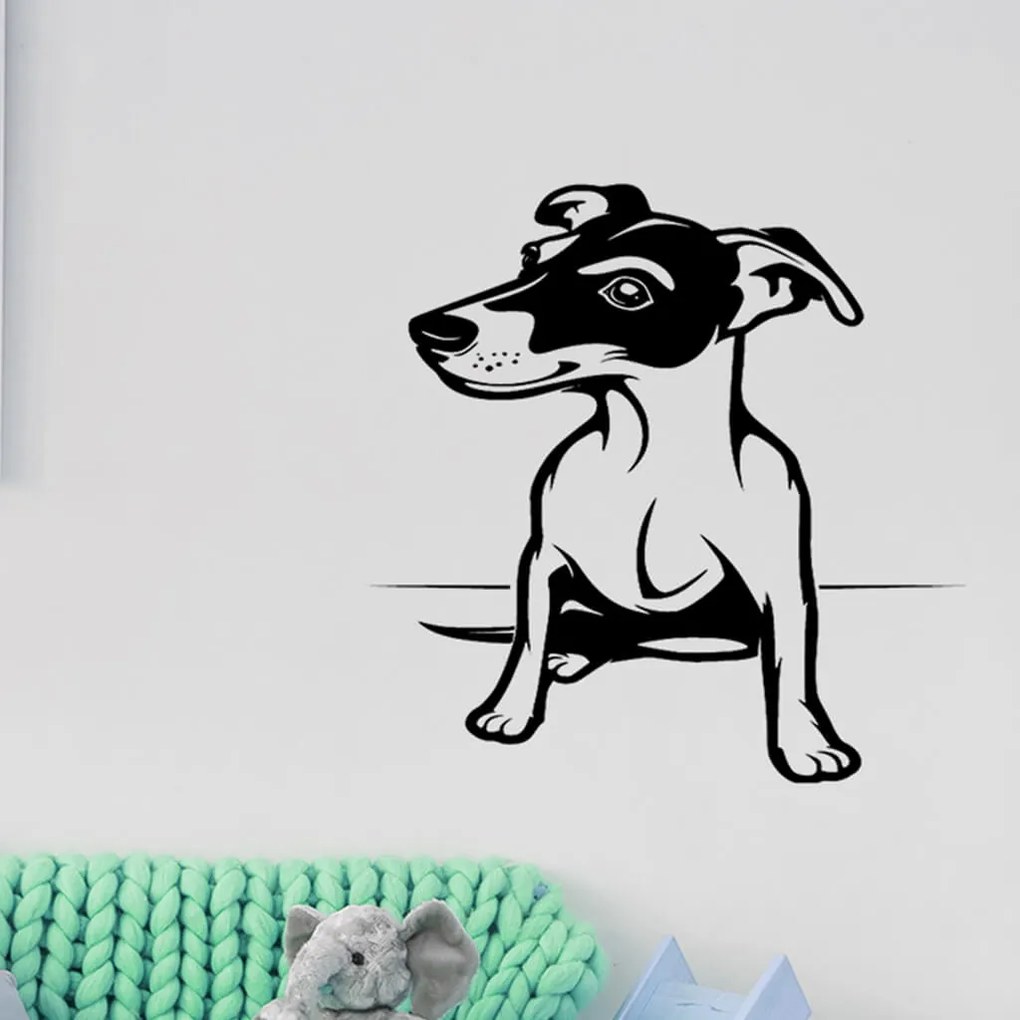 Veselá Stena Samolepka Pes Jack Russell Terrier Farba: fialová, Veľkosť: 80 x 60 cm